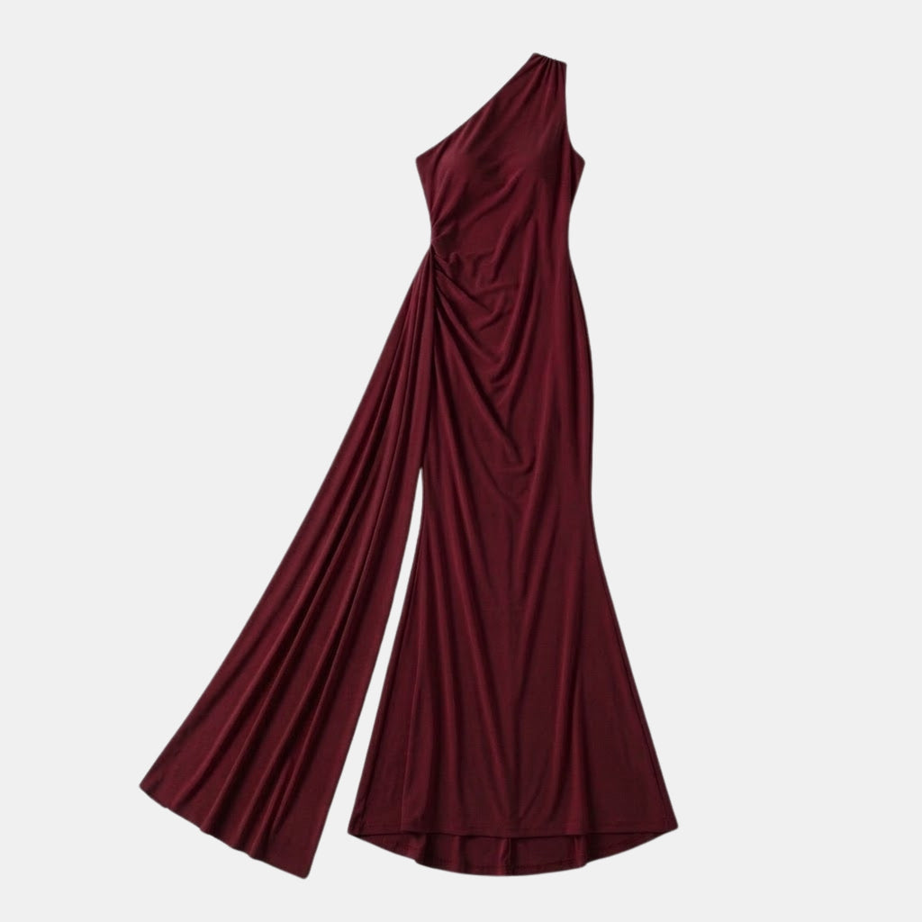 Elegant Maxi Dress | One Shoulder Backless Design with Ruffle Detail | Stylish Long Dress for Summer Events 14