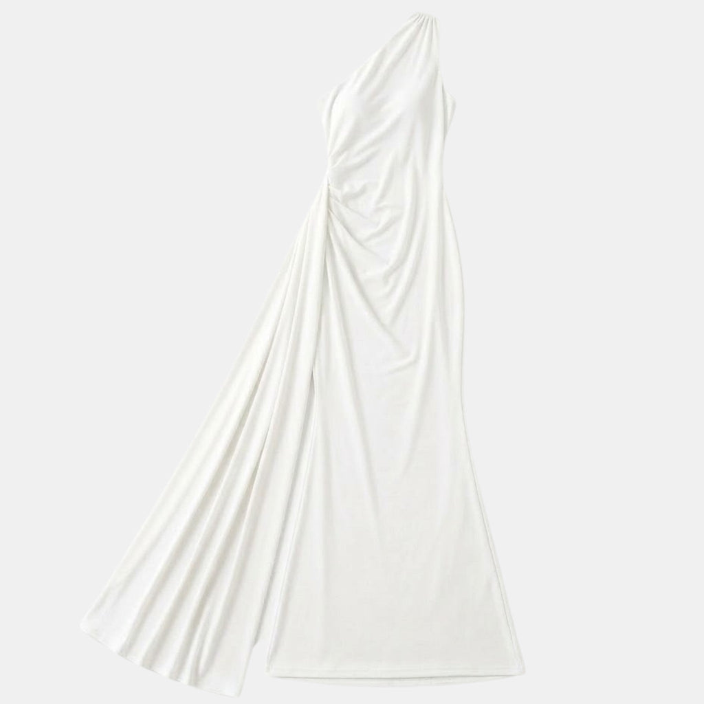 Elegant Maxi Dress | One Shoulder Backless Design with Ruffle Detail | Stylish Long Dress for Summer Events 15