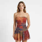 Elegant Mini Dress | Women's Dress with Strapless Design & Ruffled Hem | Perfect Summer Style for Casual Outings 1