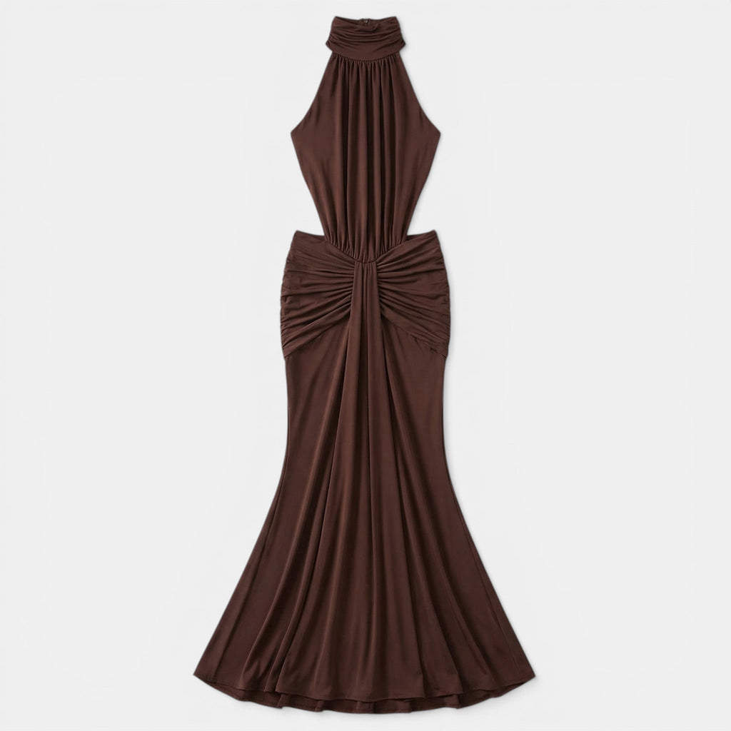 Elegant Off-Shoulder Maxi Dress with Ruffle Detailing | Stylish Long Dress for Evening Events 0