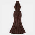 Elegant Off-Shoulder Maxi Dress with Ruffle Detailing | Stylish Long Dress for Evening Events 0