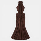 Elegant Off-Shoulder Maxi Dress with Ruffle Detailing | Stylish Long Dress for Evening Events 0