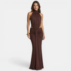 Elegant Off-Shoulder Maxi Dress with Ruffle Detailing | Stylish Long Dress for Evening Events 1