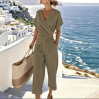 Elegant Plus Size Women's Outfit | Flattering Wrap-Front Two-Piece Set for Effortless Style