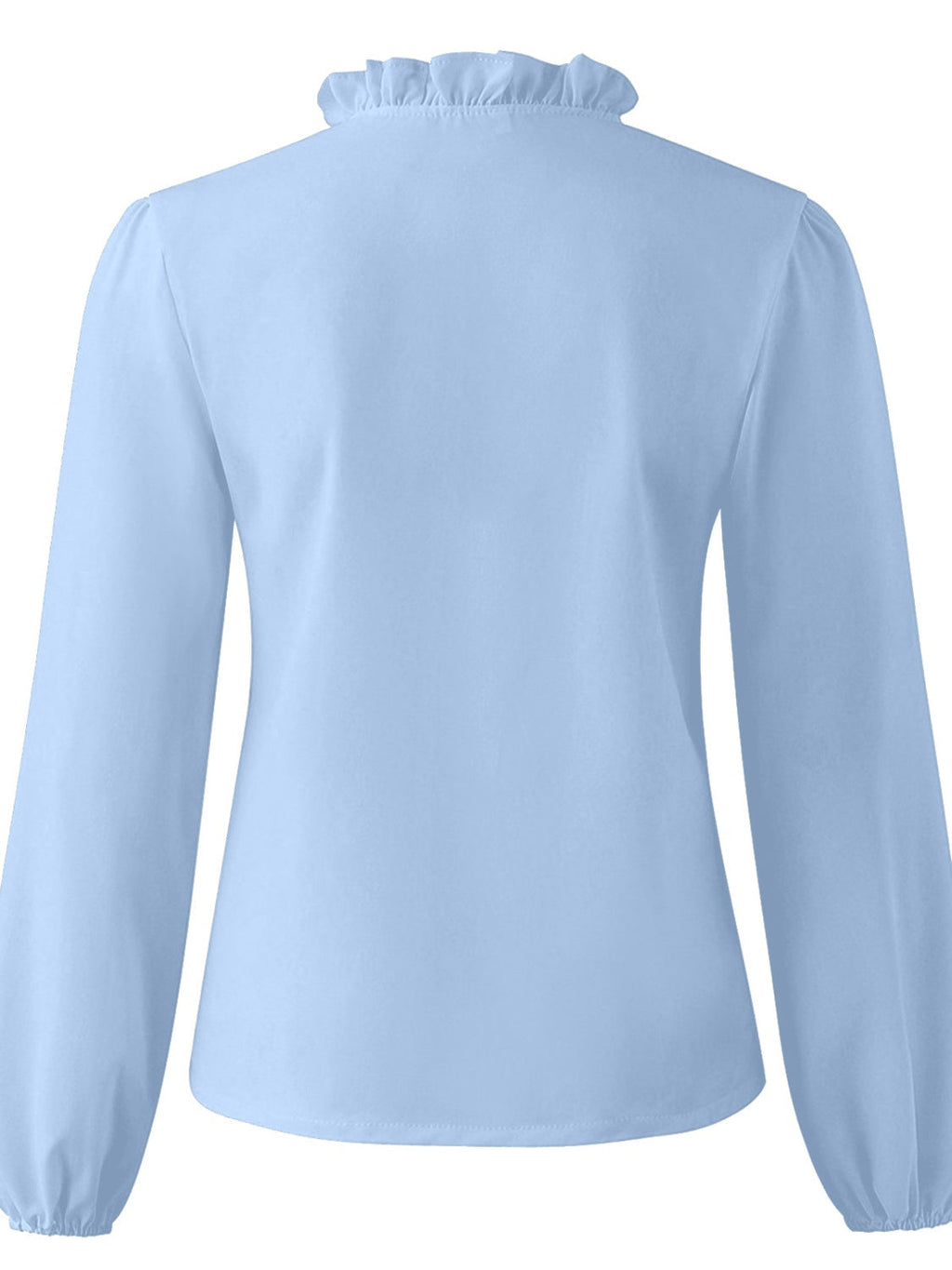 Elegant Ruffled V-Neck Blouse with Long Sleeves | Stylish Sheer Design for Effortless Chic 4