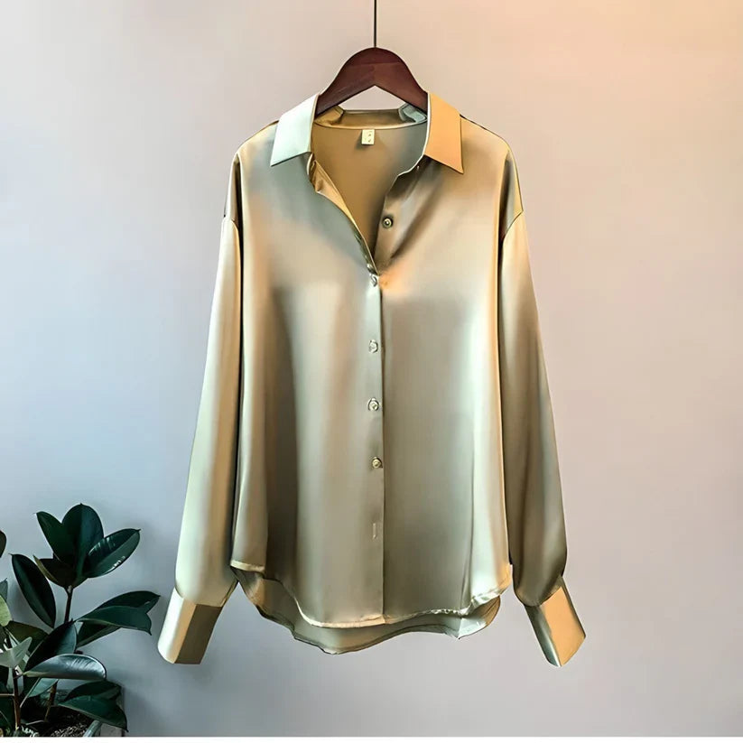 Elegant Silk Blouse | Long Sleeve Top with Classic Cut for Effortless Style 1