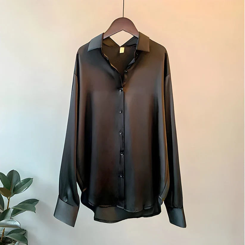 Elegant Silk Blouse | Long Sleeve Top with Classic Cut for Effortless Style 2