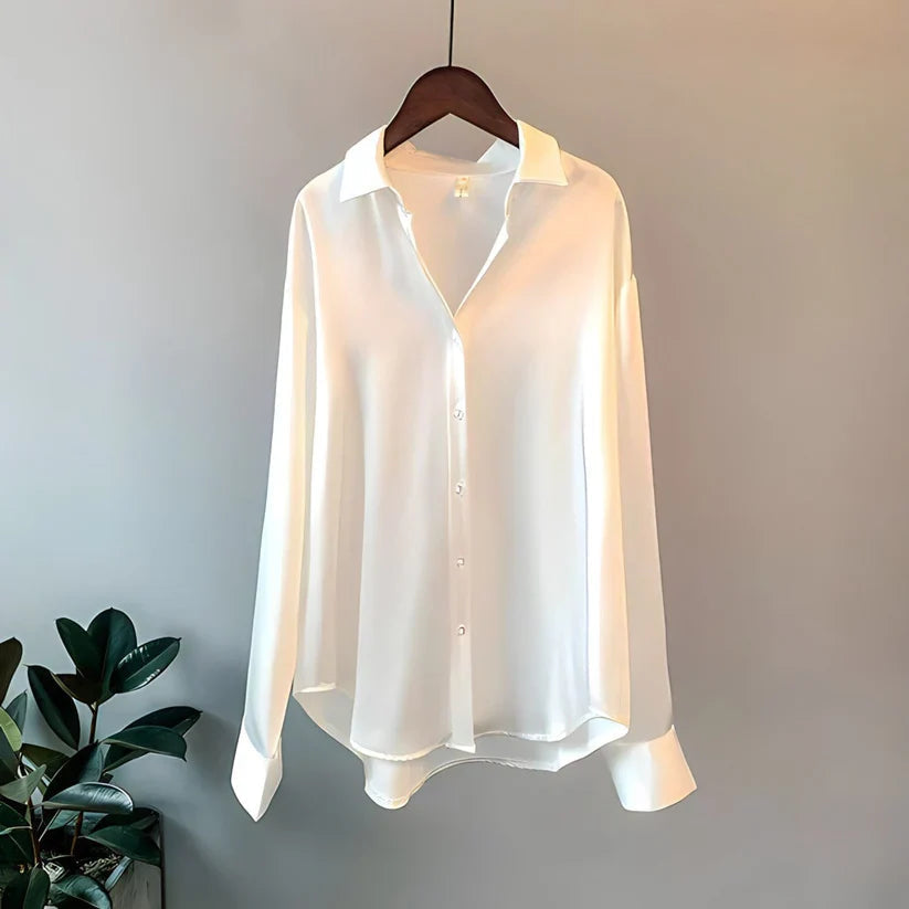 Elegant Silk Blouse | Long Sleeve Top with Classic Cut for Effortless Style 3
