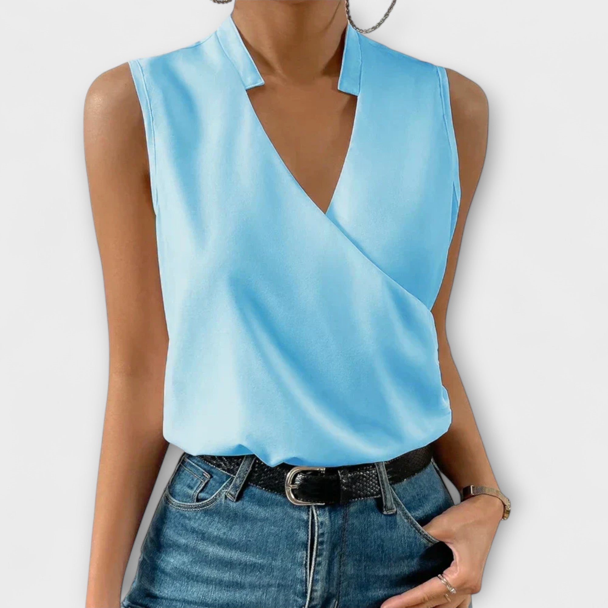 Elegant V-Neck Tank Top for Women with Breathable Fabric | Stylish Summer Essential 2