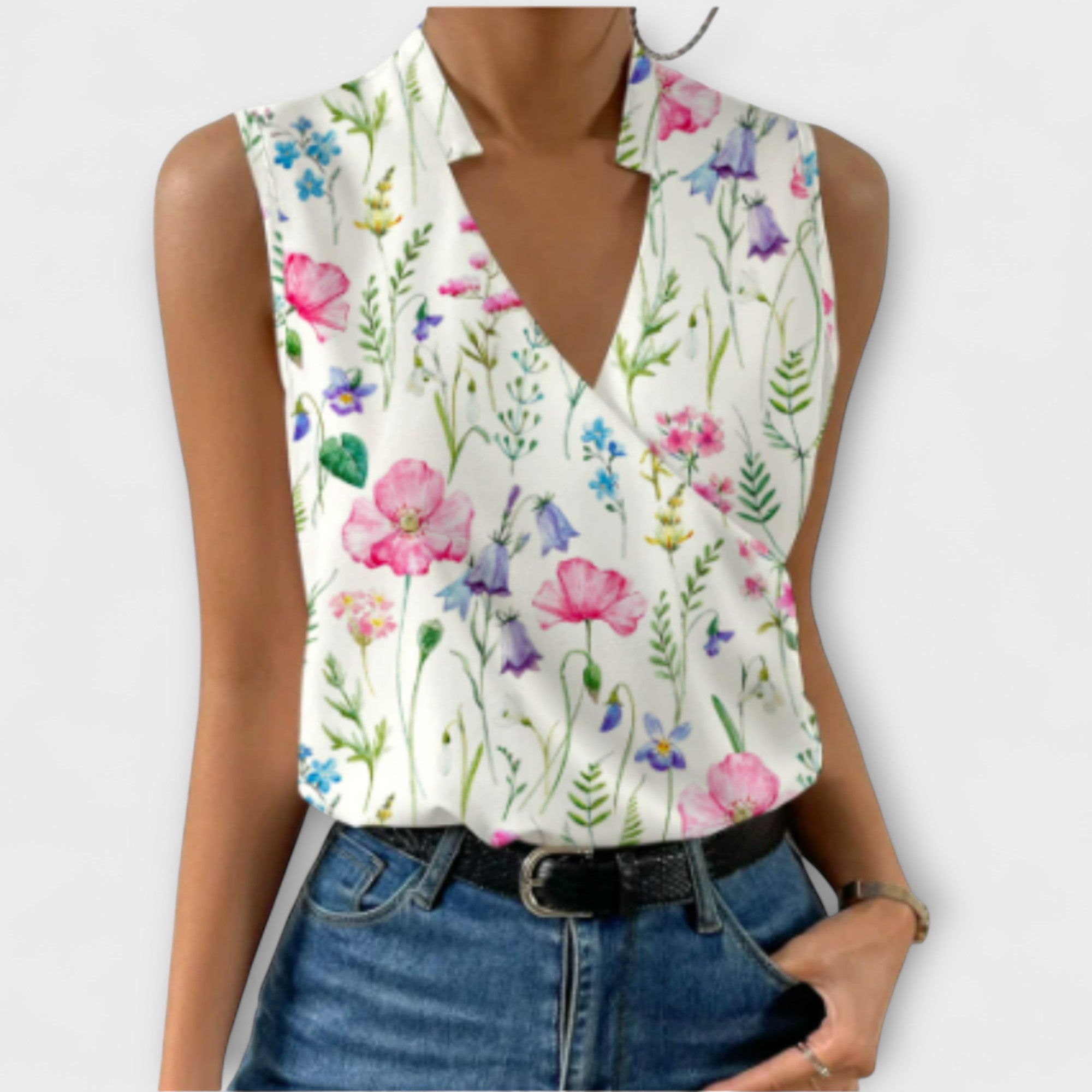 Elegant V-Neck Tank Top for Women with Breathable Fabric | Stylish Summer Essential 6