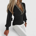 Elegant V-Neck Women's Top with Tailored Fit | Versatile Design for Effortless Style 0