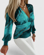 Elegant V-Neck Women's Top with Tailored Fit | Versatile Design for Effortless Style 3