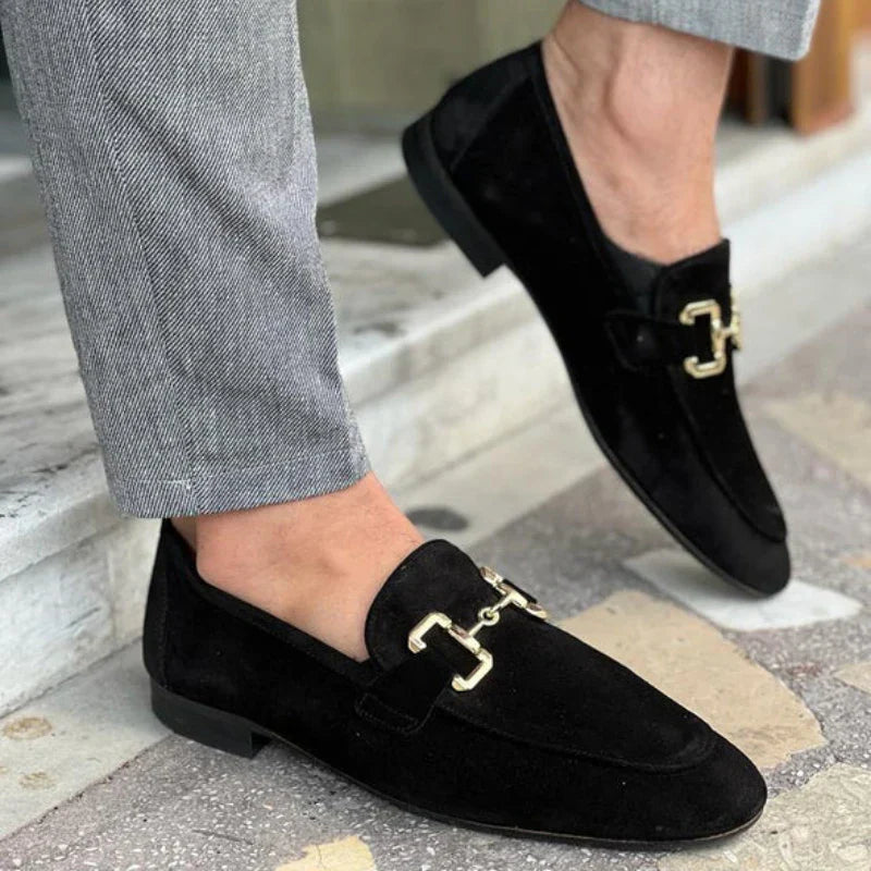 Men's Penny Loafers | Slip-On Dress Shoes with Metal Detail