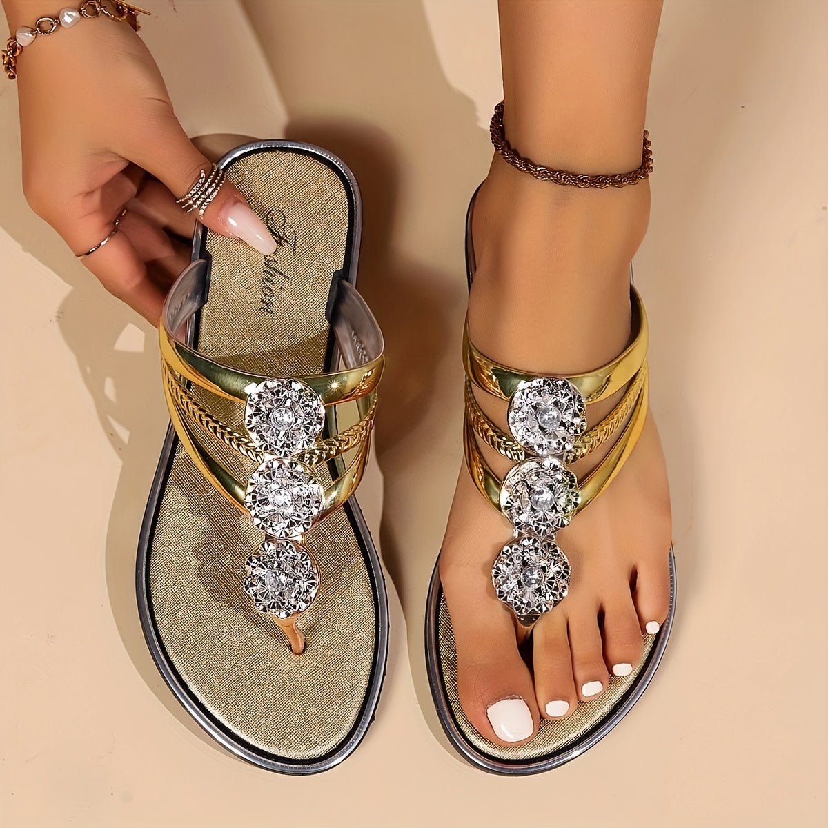 Eloira | Women's Sandals with Dazzling Crystal Accents | Comfortable Fit for All-Day Glamour 2