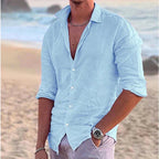 Men's Long-Sleeve Linen Shirt | Breathable Summer Fit