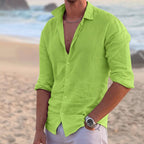 Men's Long-Sleeve Linen Shirt | Breathable Summer Fit