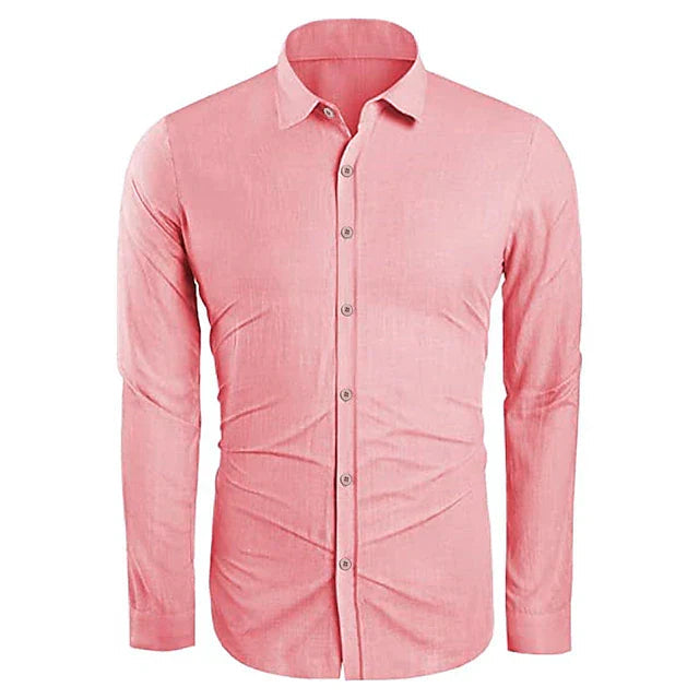 Men's Long-Sleeve Linen Shirt | Breathable Summer Fit