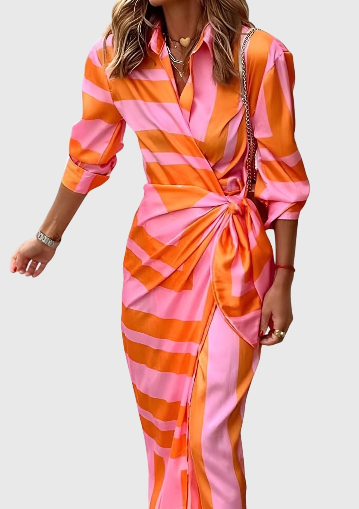 Everly Collection | Plus Size Wrap Dress with Adjustable Fit | Flattering Midi Style for Effortless Elegance 0