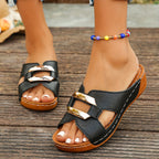 Everly Collection | Women's Sandals with Cushioned Footbed & Adjustable Buckle | Chic Slide Design for All-Day Comfort 9