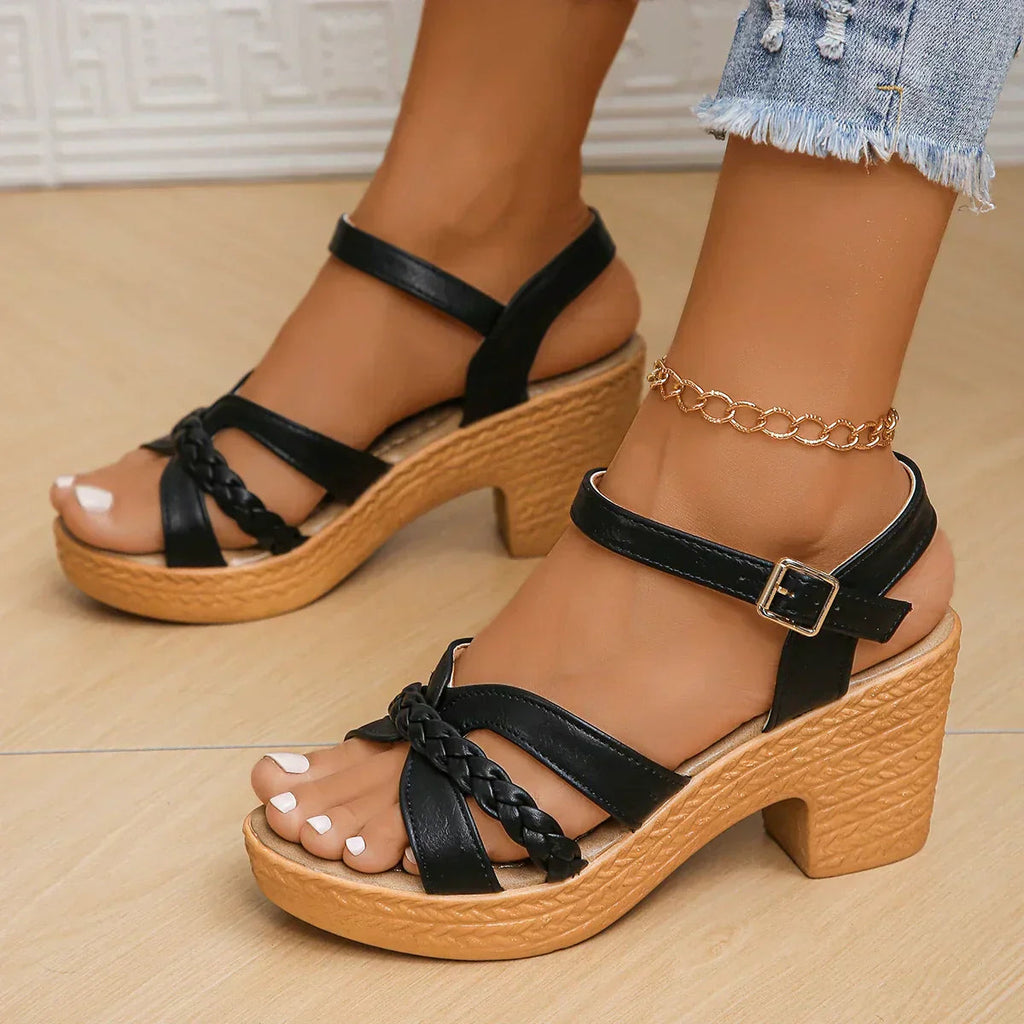 Halle Collection | Women's Sandals with Supportive Mid-Heel | Elegant Design for All-Day Comfort 0