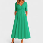 Ida Collection | Elegant Midi Dress with Sleeves & Side Pockets | Flattering Fit for Everyday Style 4