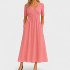 Ida Collection | Elegant Midi Dress with Sleeves & Side Pockets | Flattering Fit for Everyday Style 6