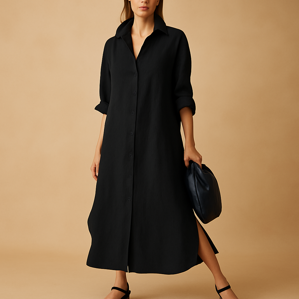 Isabelle | Women's Relaxed Fit Shirt-Style Dress in Eco-Friendly Hemp Blend 2