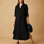 Isabelle | Women's Relaxed Fit Shirt-Style Dress in Eco-Friendly Hemp Blend 2