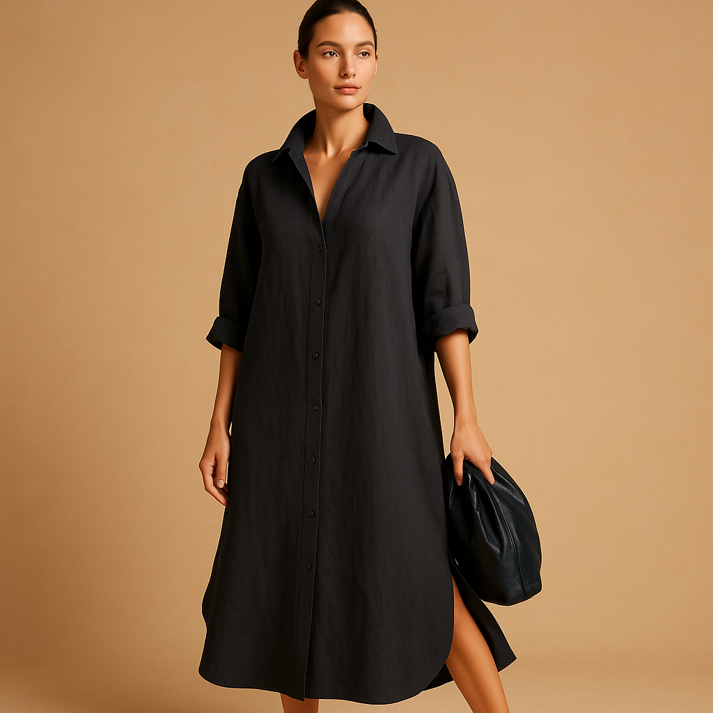 Isabelle | Women's Relaxed Fit Shirt-Style Dress in Eco-Friendly Hemp Blend 3