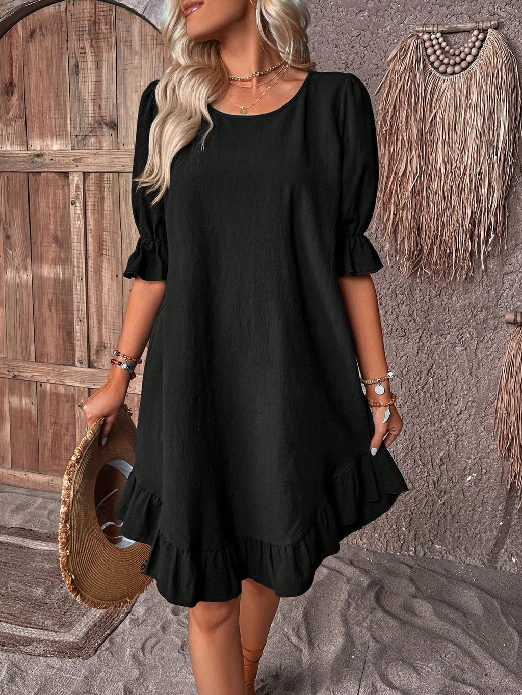 Joan Collection | Women's Summer Dress with Tummy Coverage & Ruffle Details | Breezy Comfort for Effortless Style 3