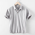 Men's Linen Shirt | Short-Sleeve Point-Collar, Summer