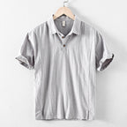 Men's Linen Shirt | Short-Sleeve Point-Collar, Summer