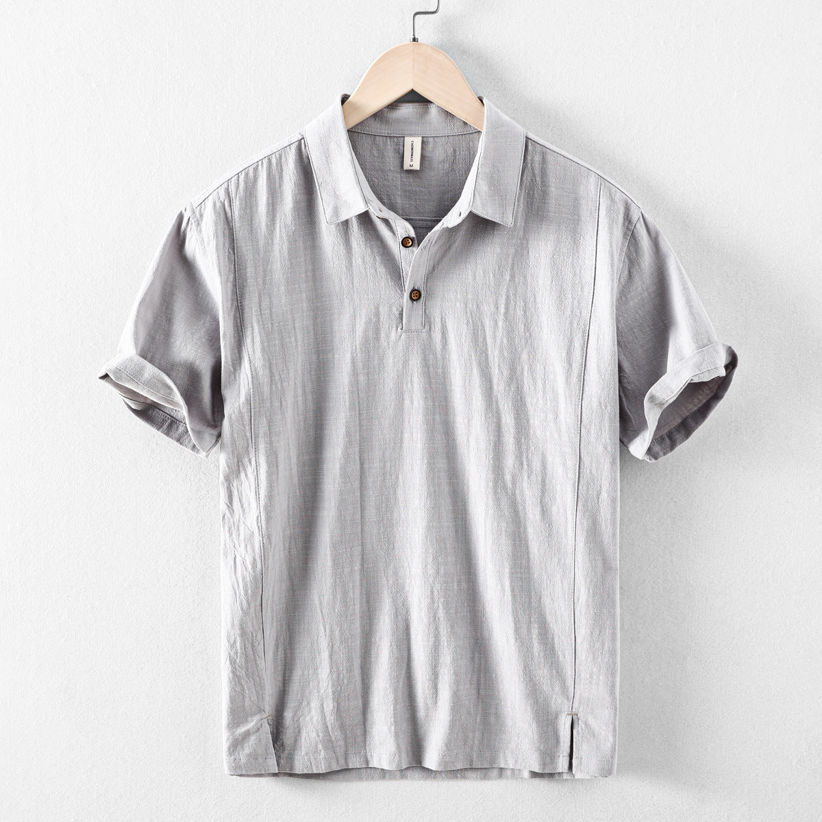 Men's Linen Shirt | Short-Sleeve Point-Collar, Summer