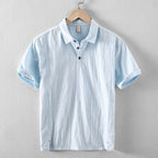 Men's Linen Shirt | Short-Sleeve Point-Collar, Summer