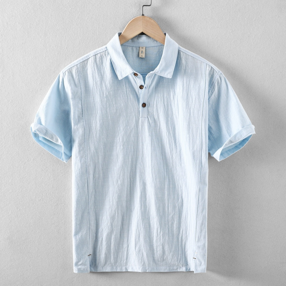 Men's Linen Shirt | Short-Sleeve Point-Collar, Summer