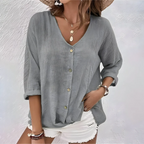 Marcia Collection | White Blouse for Women with Soft V-Neckline | Effortless Summer Style