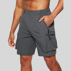 Men's Cargo Shorts | Elastic Waist, Zip Pockets