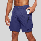 Men's Cargo Shorts | Elastic Waist, Zip Pockets