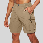 Men's Cargo Shorts | Elastic Waist, Zip Pockets