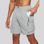Men's Cargo Shorts | Elastic Waist, Zip Pockets
