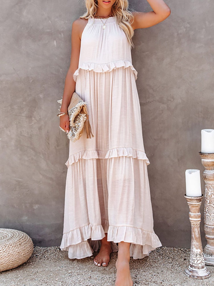 Monica Collection | Women's Maxi Dress with Breathable Fabric | Elegant White Dress for Any Occasion 0