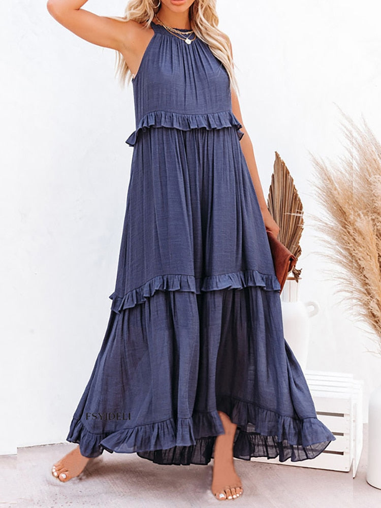 Monica Collection | Women's Maxi Dress with Breathable Fabric | Elegant White Dress for Any Occasion 2