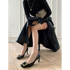 Narella | Elegant Heeled Sandals with Metallic Accent | Block Heel Design for Everyday Sophistication 1