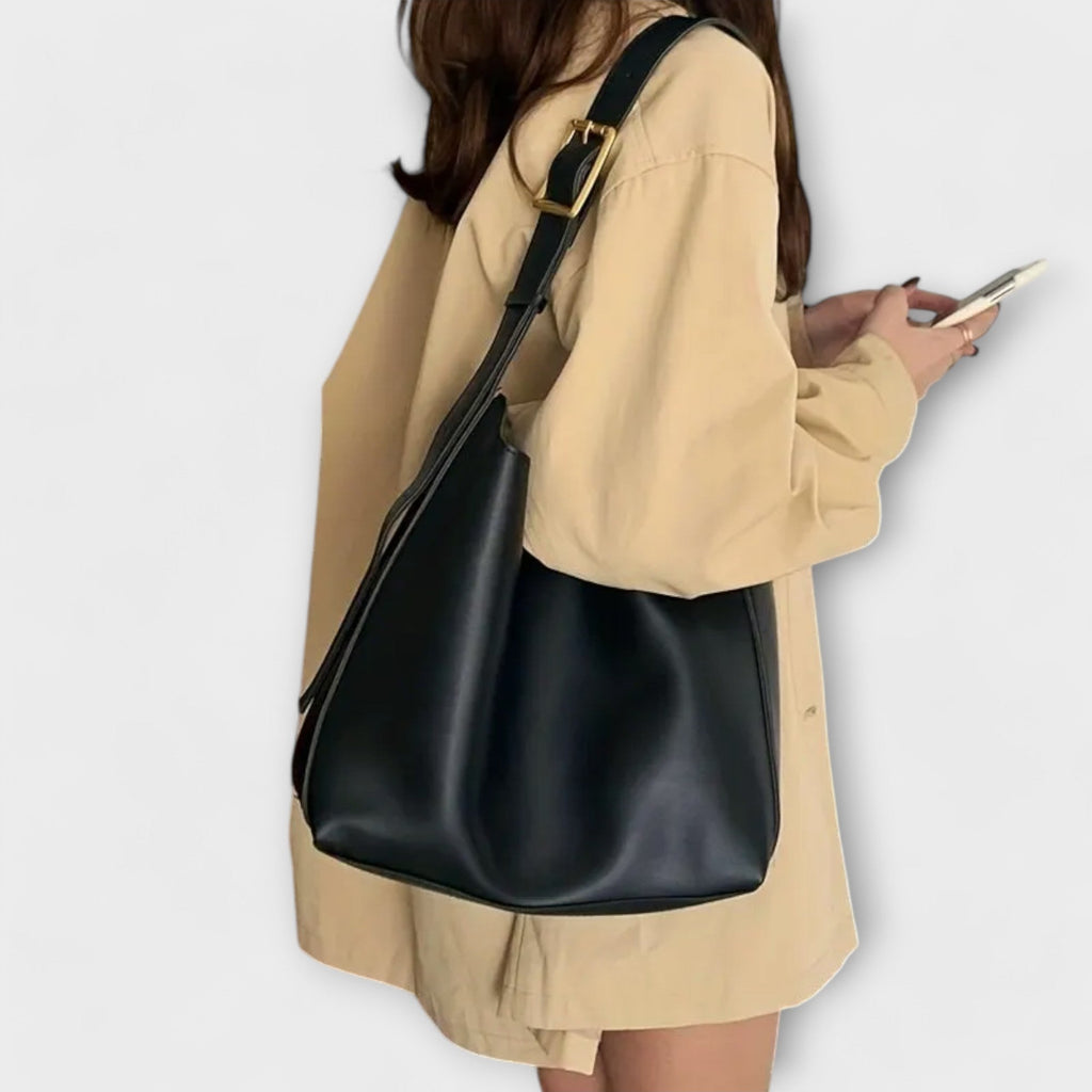 Olivia Collection | Black Shoulder Bag with Wide Strap | Elegant Design for Everyday Use 5
