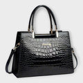 Olivia Collection | Handbag with Glossy Crocodile Pattern & Spacious Interior | Elegant Accessory for Modern Women 0