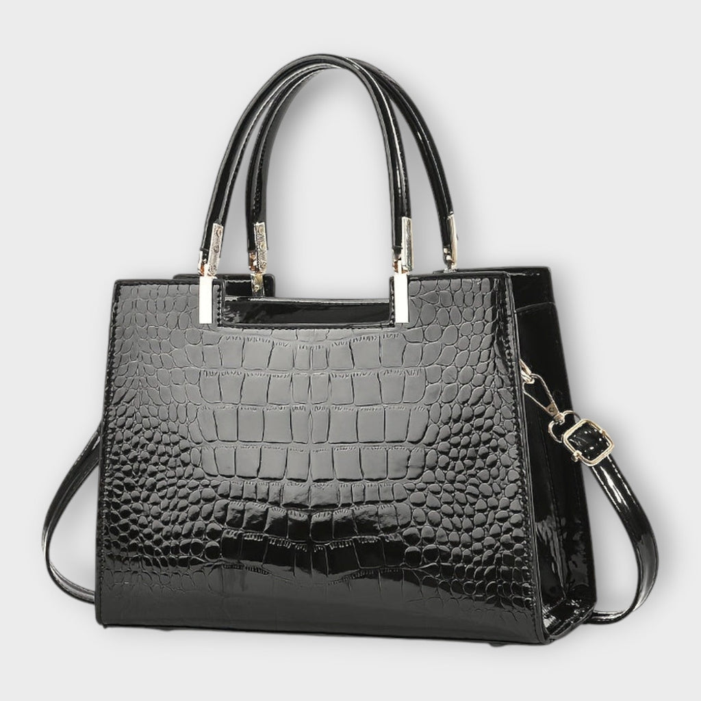 Olivia Collection | Handbag with Glossy Crocodile Pattern & Spacious Interior | Elegant Accessory for Modern Women 1