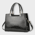 Olivia Collection | Handbag with Glossy Crocodile Pattern & Spacious Interior | Elegant Accessory for Modern Women 1