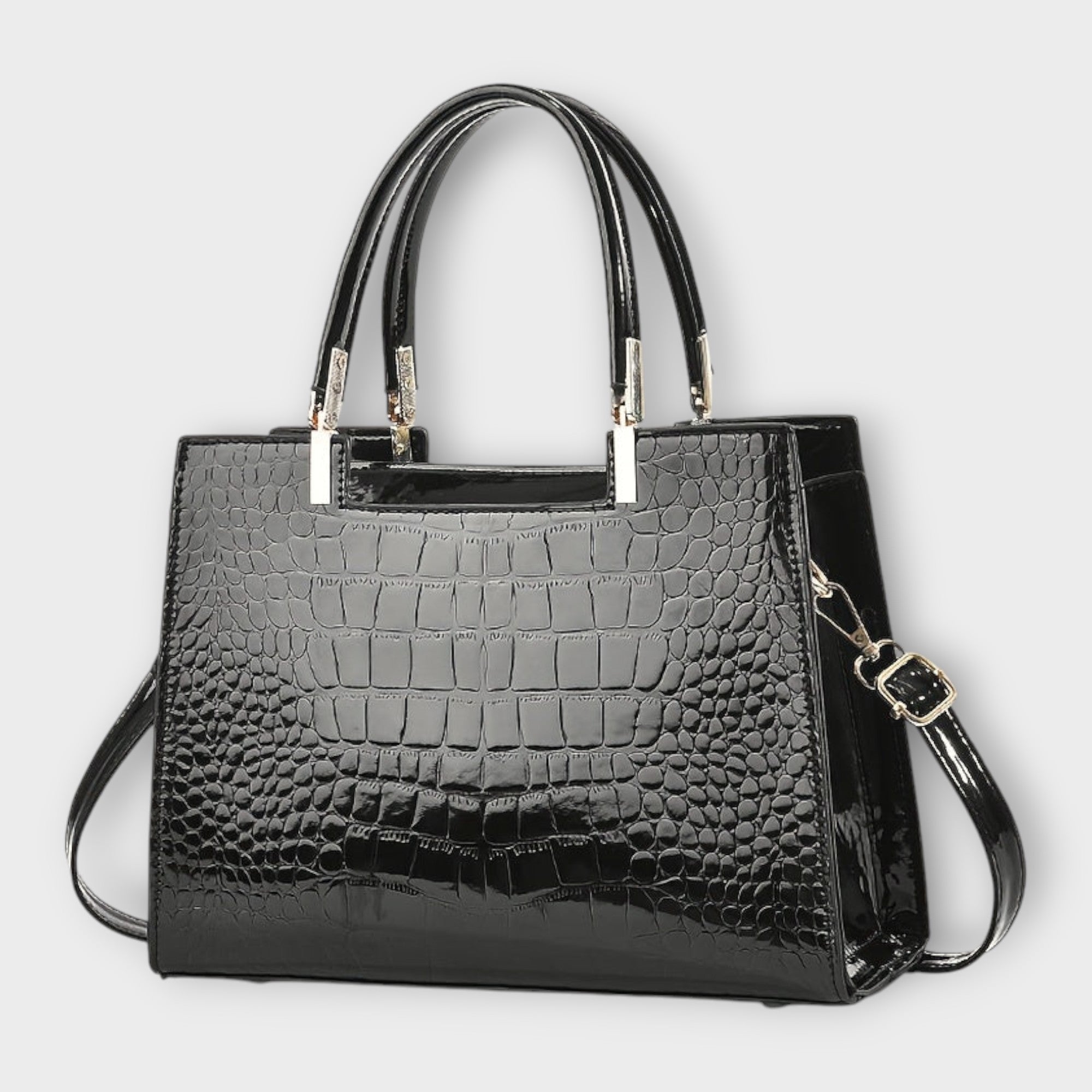 Olivia Collection | Handbag with Glossy Crocodile Pattern & Spacious Interior | Elegant Accessory for Modern Women 1