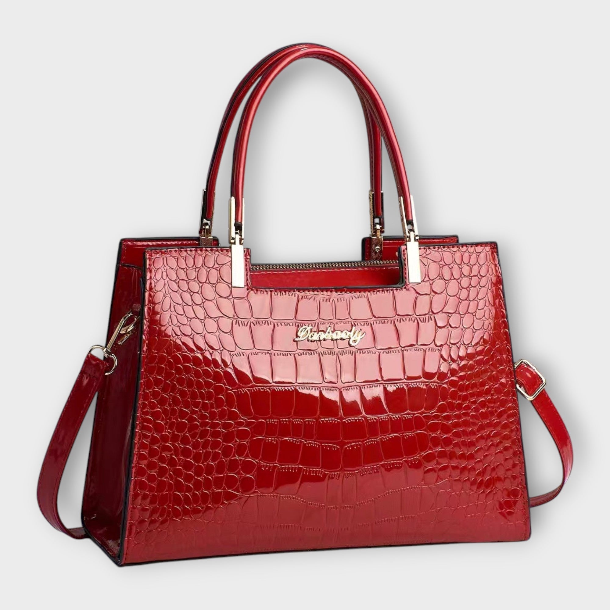 Olivia Collection | Handbag with Glossy Crocodile Pattern & Spacious Interior | Elegant Accessory for Modern Women 5