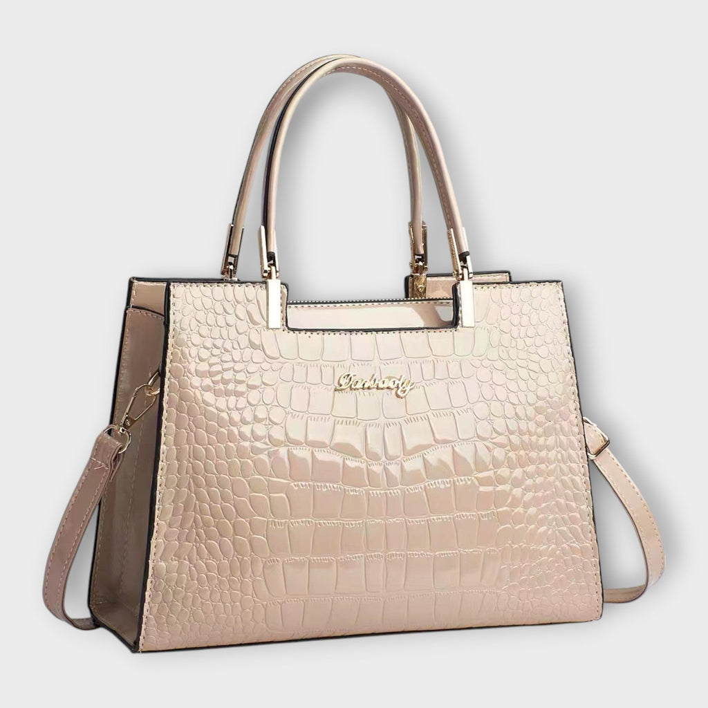Olivia Collection | Handbag with Glossy Crocodile Pattern & Spacious Interior | Elegant Accessory for Modern Women 7